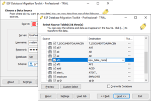 ESF Database Migration Toolkit Standard software